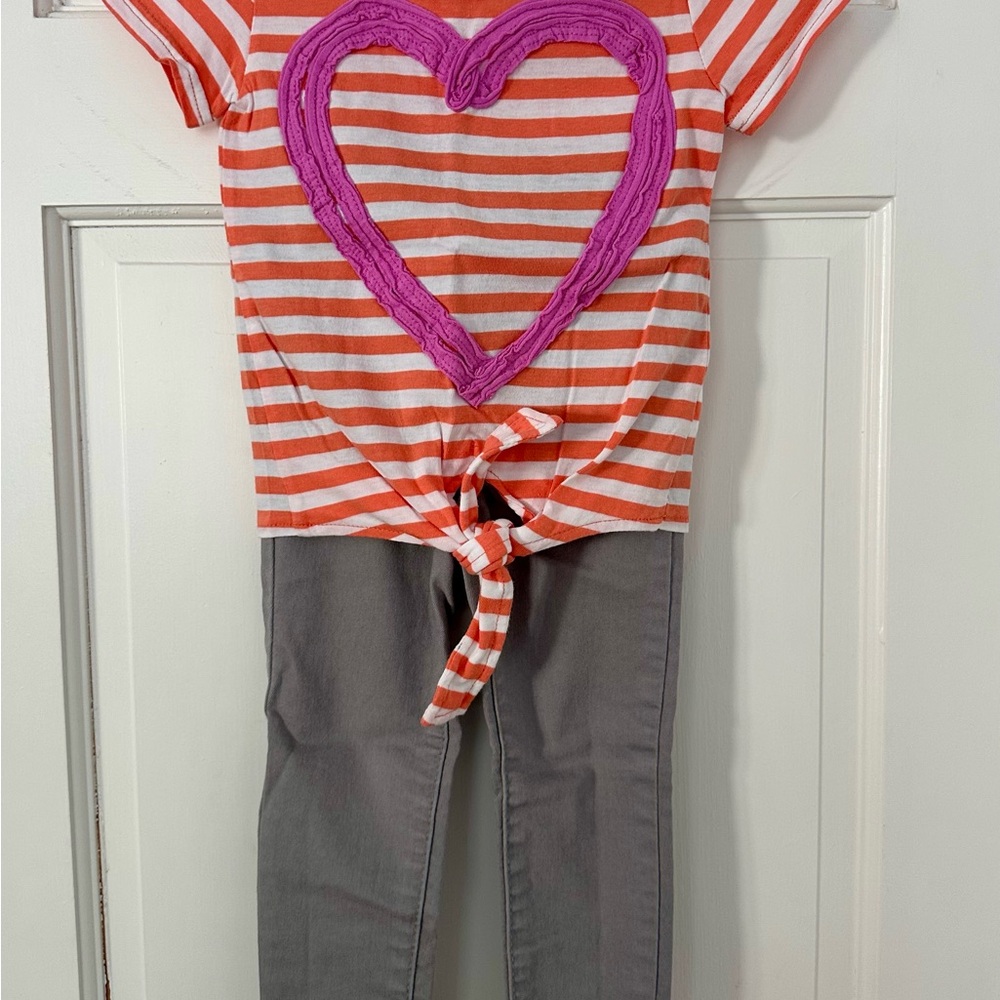 Ruum Orange and Purple Heart Striped Set